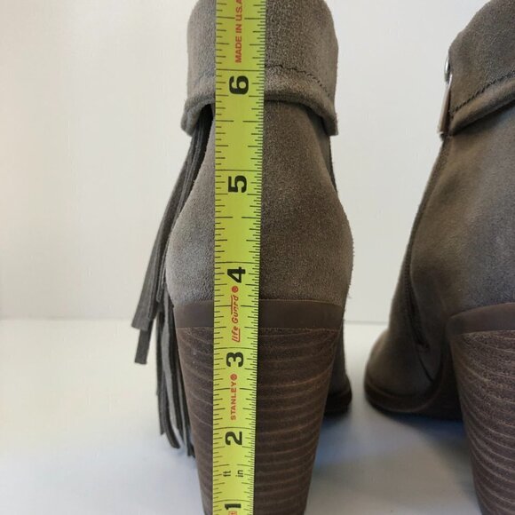Jessica Simpson Callaghan Ankle Boots Suede Fringe Heeled  Zipper Booties Size 7 - Picture 10 of 14